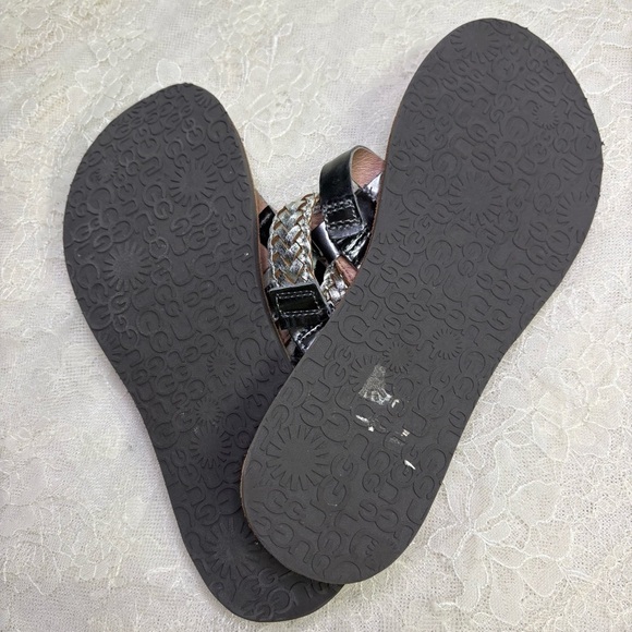 Ugg Womens 8 Shoes Australia Audra Braided Flip Flop Sandal Leather Thong Summer - Picture 5 of 6